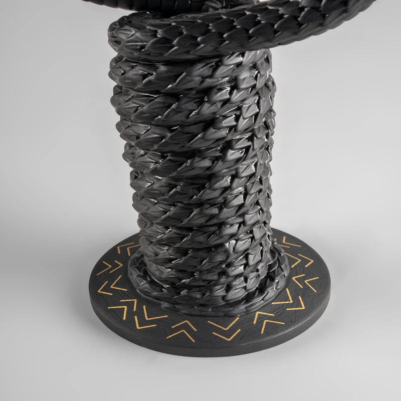 Kerzenhalter SNAKES aus Porzellan in schwarz
