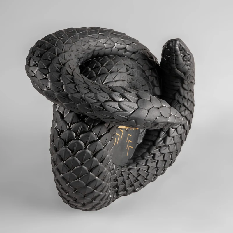 Uhr SNAKES aus Porzellan in schwarz