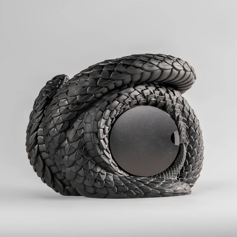 Uhr SNAKES aus Porzellan in schwarz
