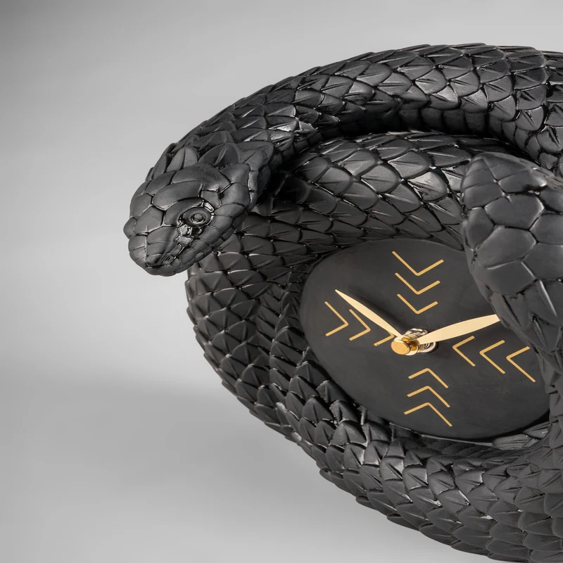 Uhr SNAKES aus Porzellan in schwarz