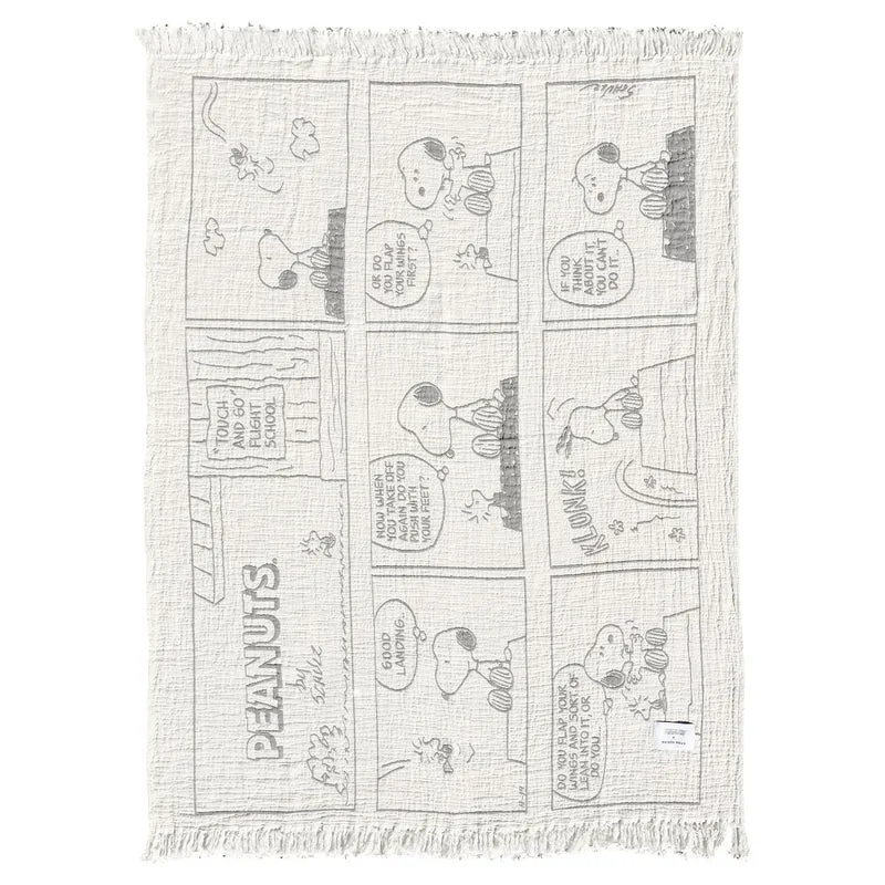Baumwoll-Decke PEANUTS Comic Flightschool mit Comic-Print