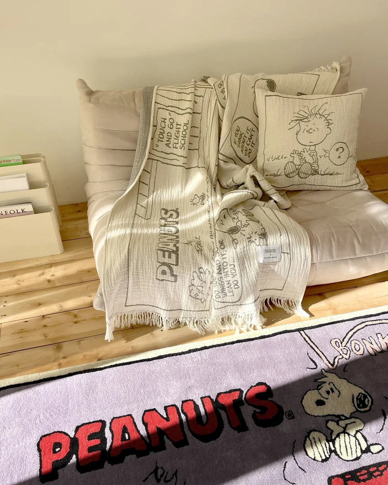 Baumwoll-Decke PEANUTS Comic Flightschool mit Comic-Print