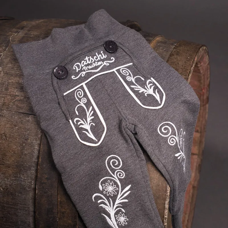 Baby Lederhosen Jogginghose Dunkelgrau