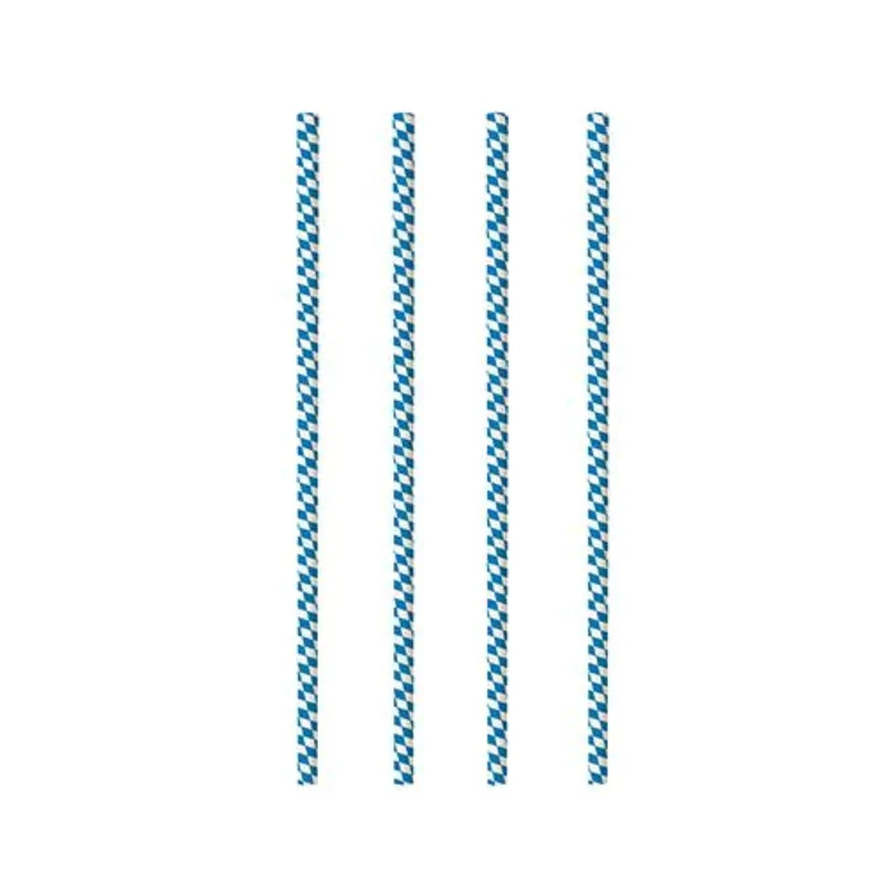 Papierstrohhalme "Bayrisch Blau" | 100 Stück Ø 6 mm x 20 cm