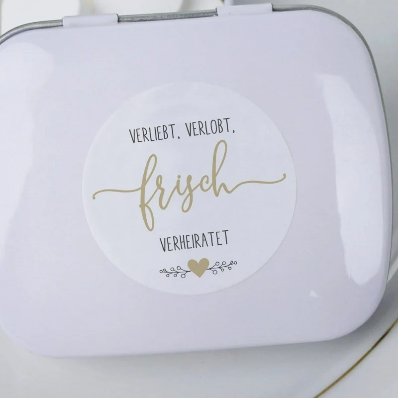 Aufkleber Frisch verheiratet gold (48 Stück)