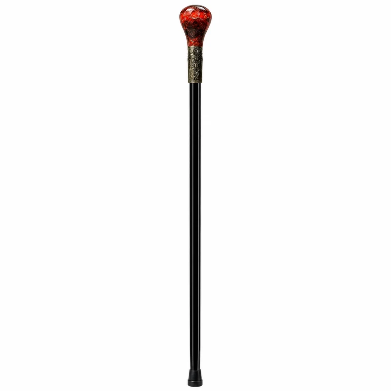 Gehstock aus Metall "Rubin mit Spinne" | Schwarz Rot
