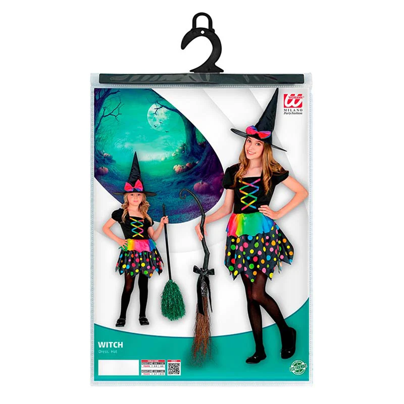 Kostüm Hexe mit Kleid und Hut für Mädchen