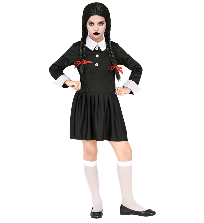 Dark Girl Kinderkostüm - Halloween Verkleidung | Schwarz Weiß