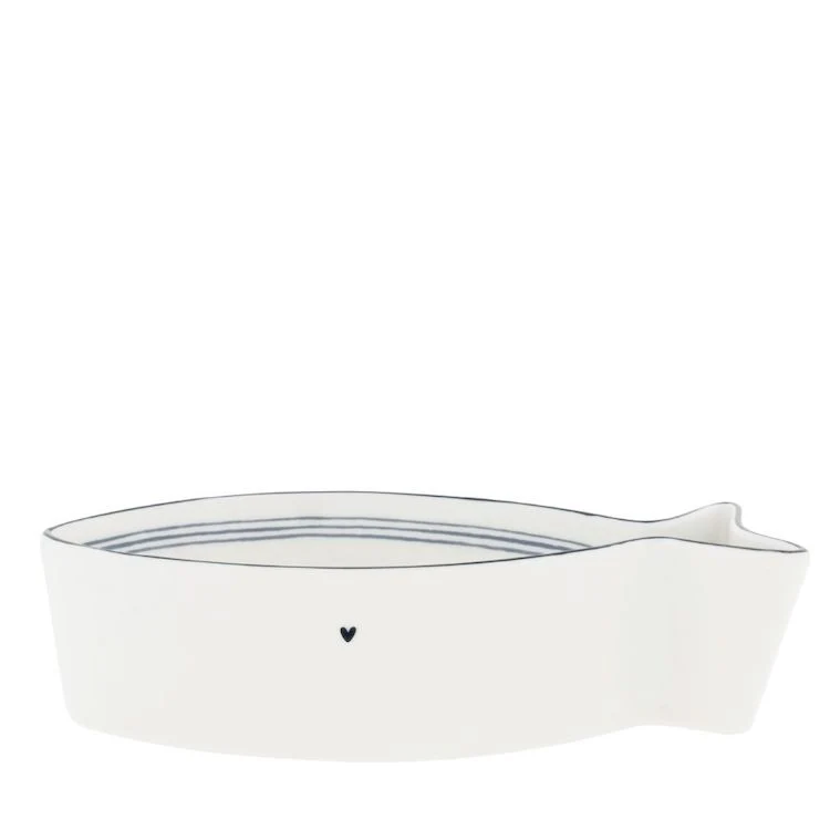 Bastion Collections Fisch Schale Blue Stripes