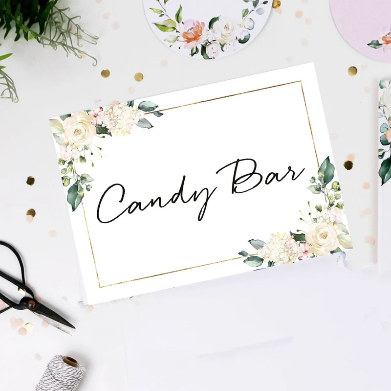 Schild Candy Bar Blütenzauber
