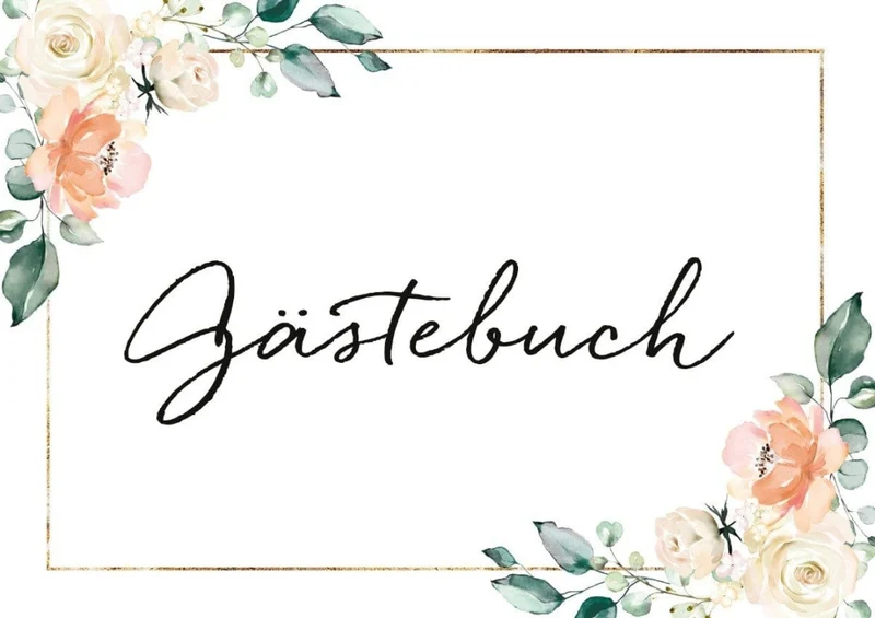 Schild Gästebuch Blütenzauber
