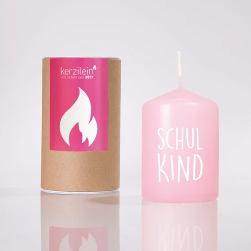 Kerze klein Schulkind rosa