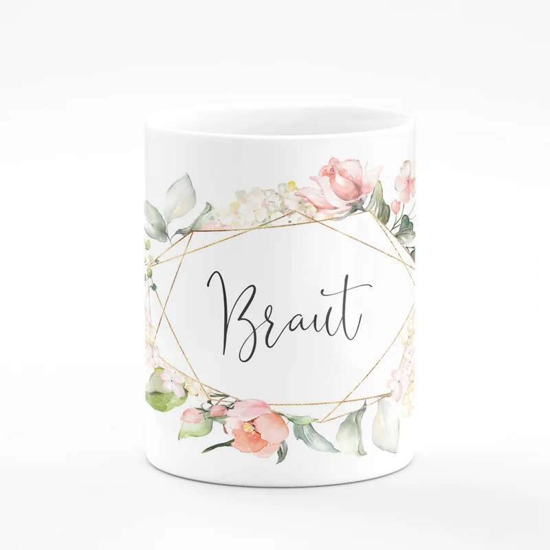 Geschenk Tasse Braut Blütenzauber
