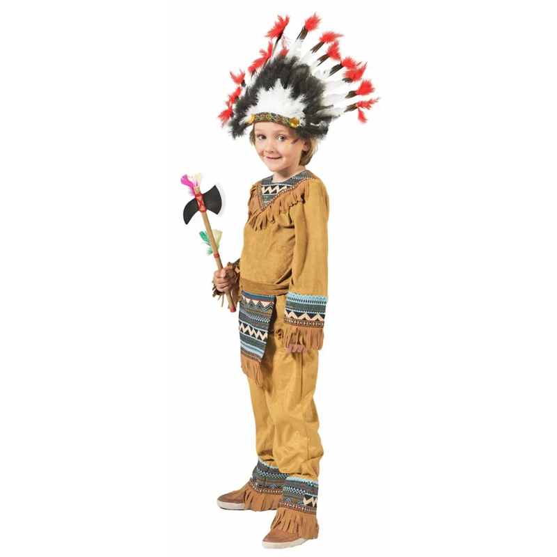 Indianer Kostüm "Cherokee" für Jungen | Braun Türkis