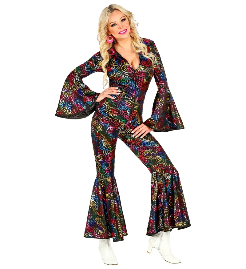70er Jahre Anzug "Glitter Dots" für Damen | Mehrfarbig