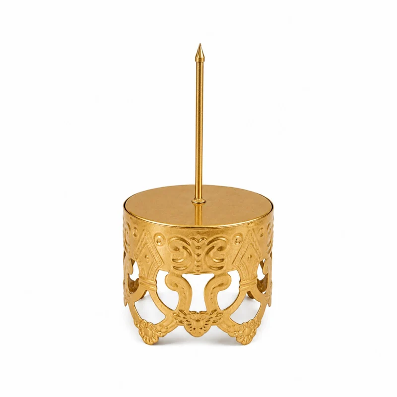 Weihnachtsdekoration Adventskranz Kerzenhalter Verzierung 7,5 x 15 cm | Gold