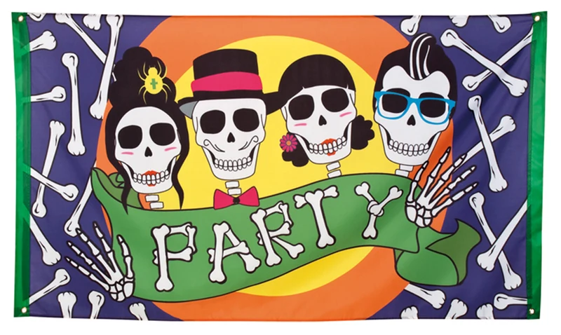Day of the Dead Halloween Flagge Skull Party 150 x 90 cm