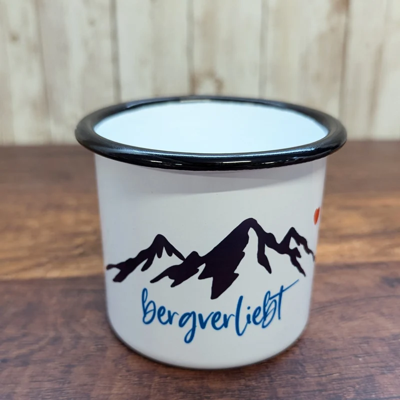 Emaille-Haferl "bergverliebt"