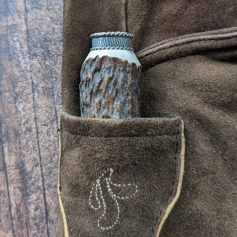 Hirschhorn-Lederhosen-Flachmann "Bayernlöwe"