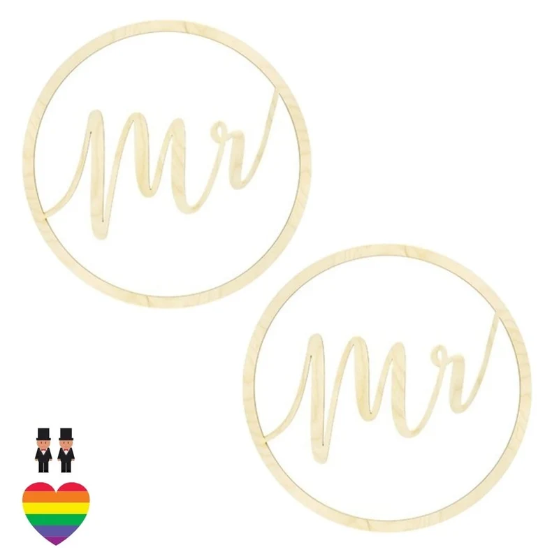 Holz Stuhlschilder Mr & Mr