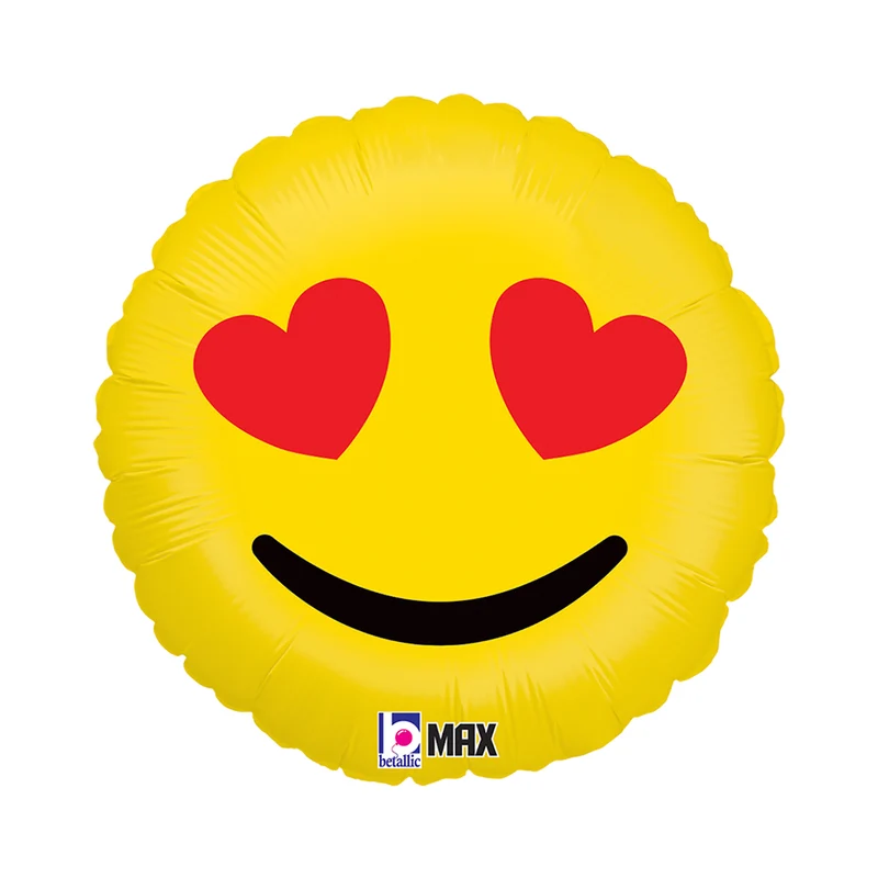 18"/Ø46cm Folienballon "Emoji Hearts"