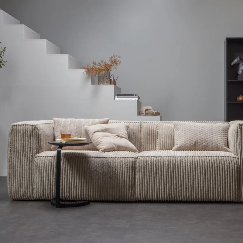 3,5 Sitzer Sofa Bean Ribcord Travertin - WOOOD