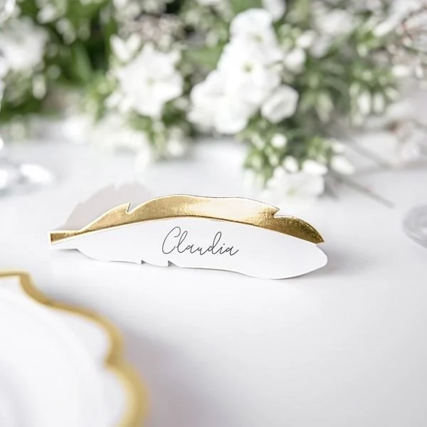 Tischkarten Feder (10 Stück)