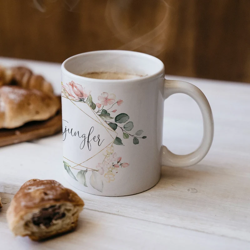 Geschenk Tasse für Deine Brautjungfer Blütenzauber