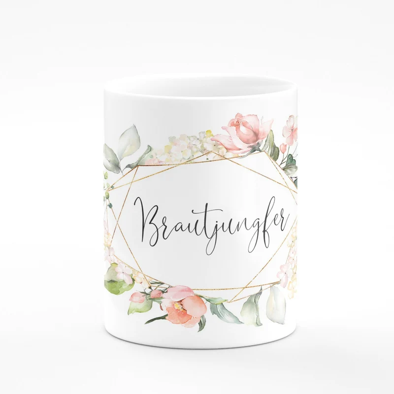 Geschenk Tasse für Deine Brautjungfer Blütenzauber
