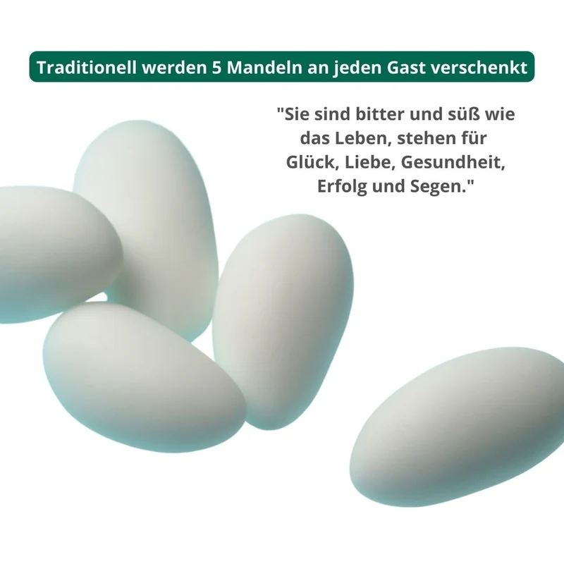 Gastgeschenk Set italienische Mandeln weiß (für 45 Gäste)