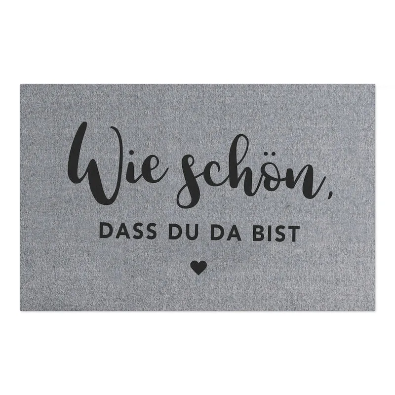 Eulenschnitt Fußmatte Wie schön grau