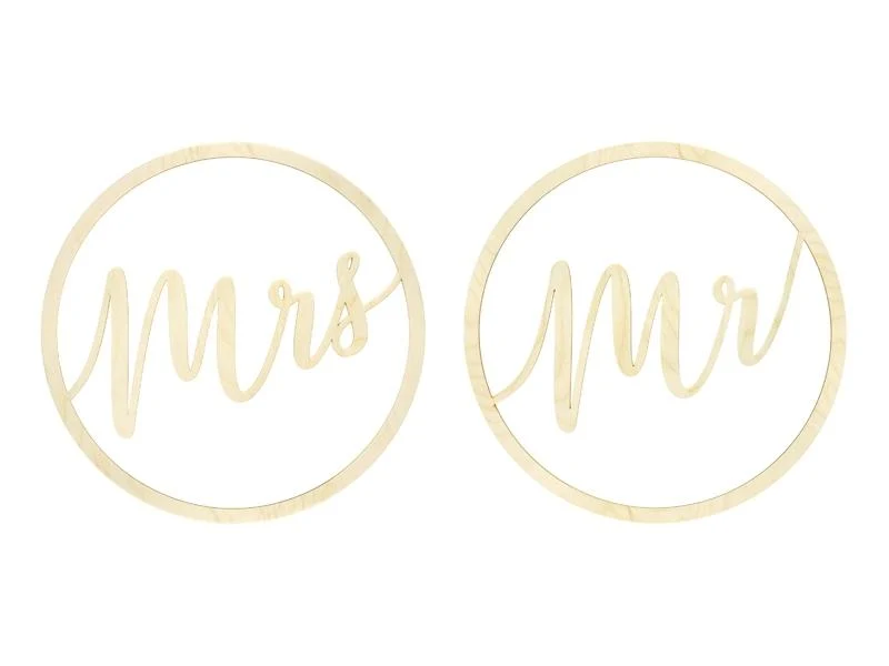 Holz Stuhlschilder Mr & Mrs