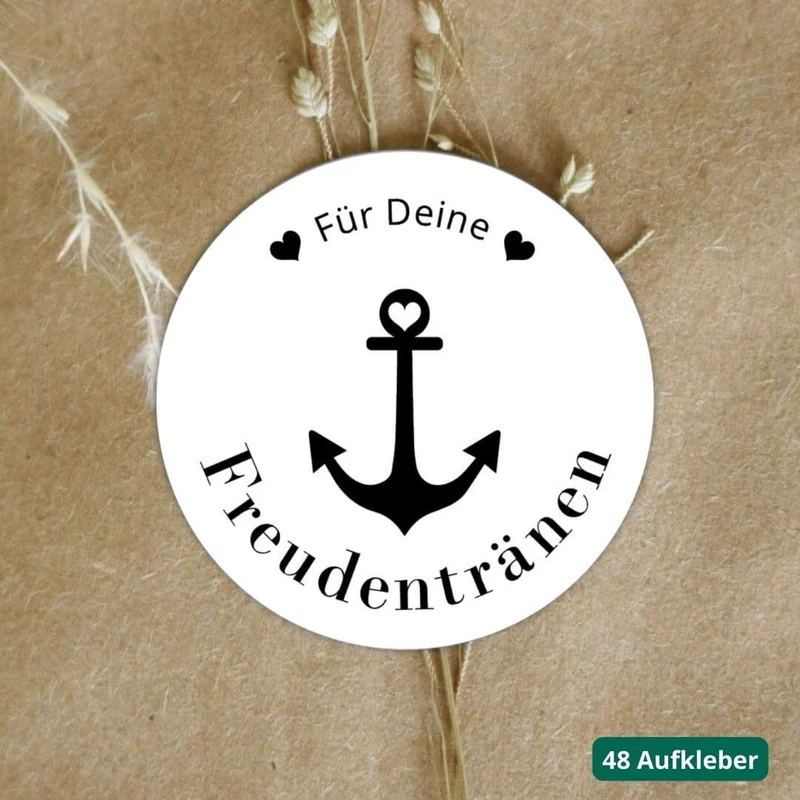 Aufkleber Anker Freudentränen (48 Stück)
