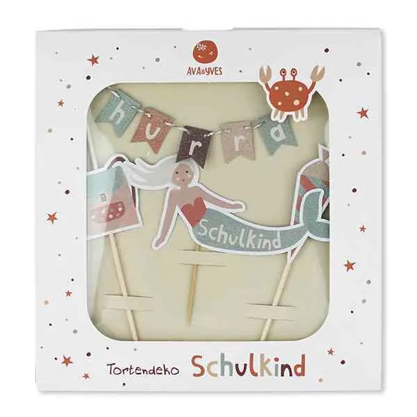 Tortendekoration UNDER THE SEA zur EINSCHULUNG Meerjungfrau Cake Topper zum Schulanfang | AVA & YVES
