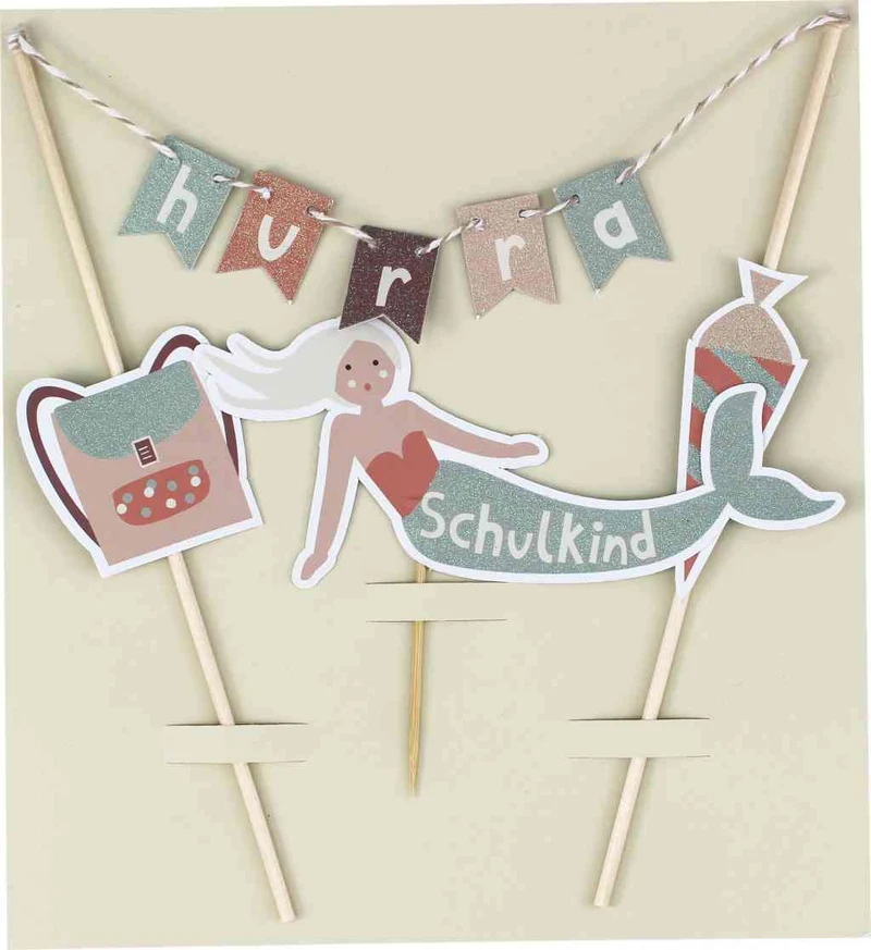 Tortendekoration UNDER THE SEA zur EINSCHULUNG Meerjungfrau Cake Topper zum Schulanfang | AVA & YVES