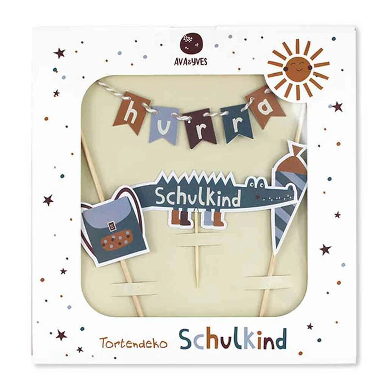 Tortendekoration ADVENTURE KIDS zur EINSCHULUNG Cake Topper zum Schulanfang | AVA & YVES