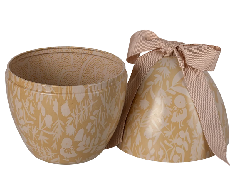 Maileg Osterei gelb Füllei aus Metall ca. 19 cm mit Schleife | Geschenkverpackung Ostern