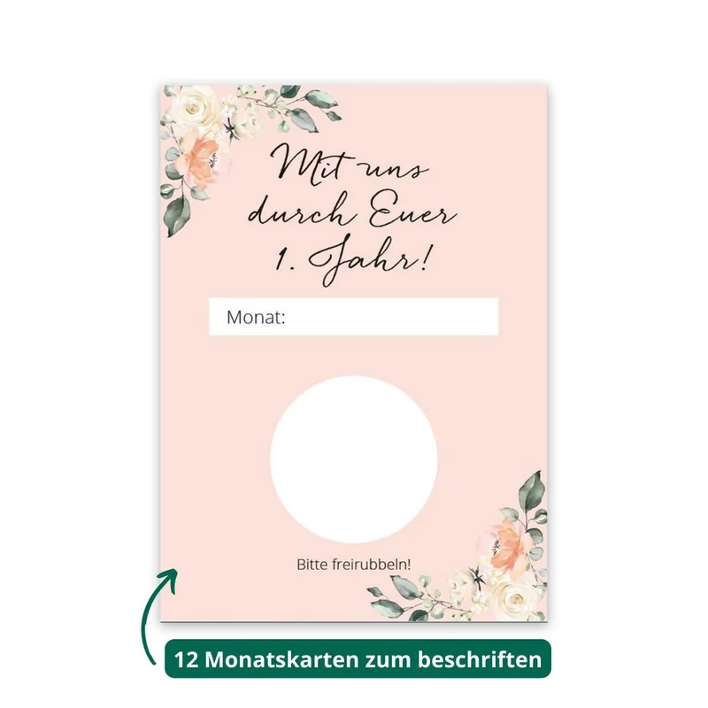 Hochzeitsspiel mit 12 Monatskarten