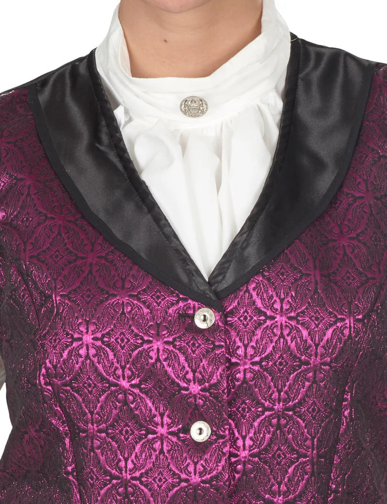Brokat Weste zum Barock Kostüm für Damen - Pink