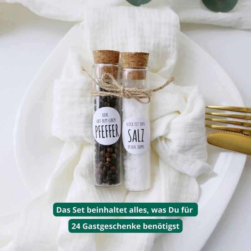 Gastgeschenk Set Salz und Pfeffer (für 24 Gäste)