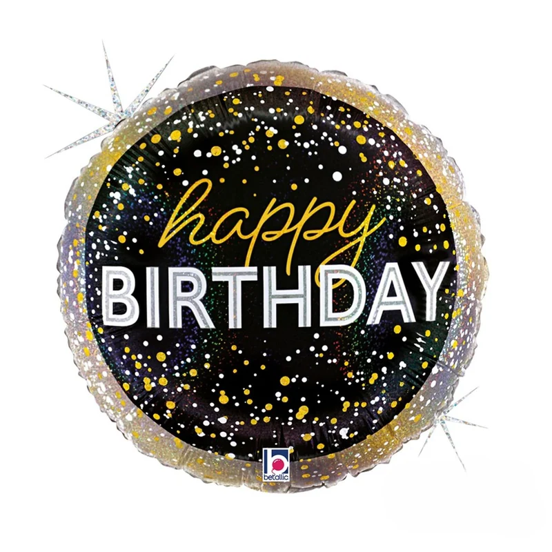 18"/Ø46cm Folienballon Happy Birthday - Let`s Party Holog