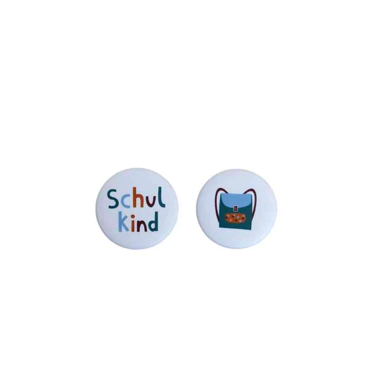 BUTTONS Anstecker 2er Set ADVENTURE KIDS zur EINSCHULUNG Schulkind + Schulranzen | AVA & YVES