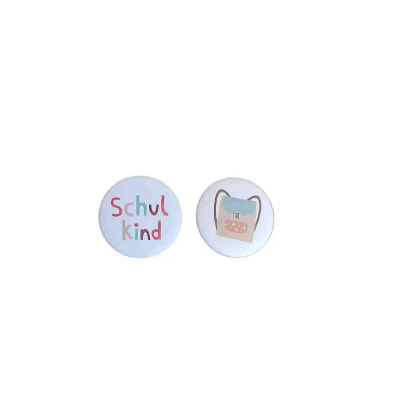 BUTTONS Anstecker 2er Set zur EINSCHULUNG Schulkind + Schulranzen | AVA & YVES