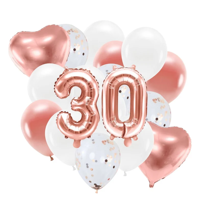 Ballon Deko Set 30. Geburtstag rosegold (29 Stück)