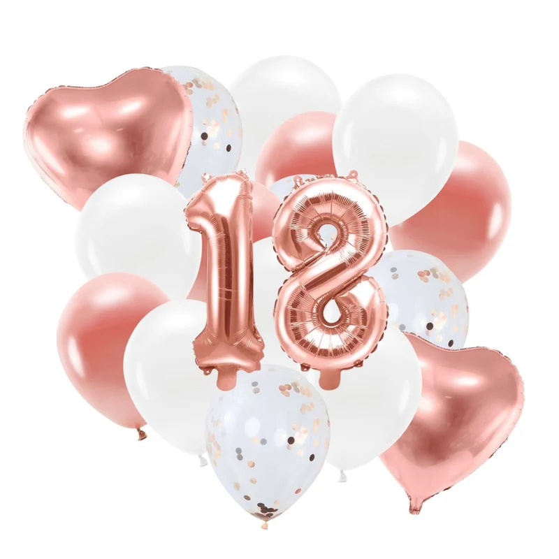 Ballon Deko Set 18. Geburtstag rosegold (29 Stück)