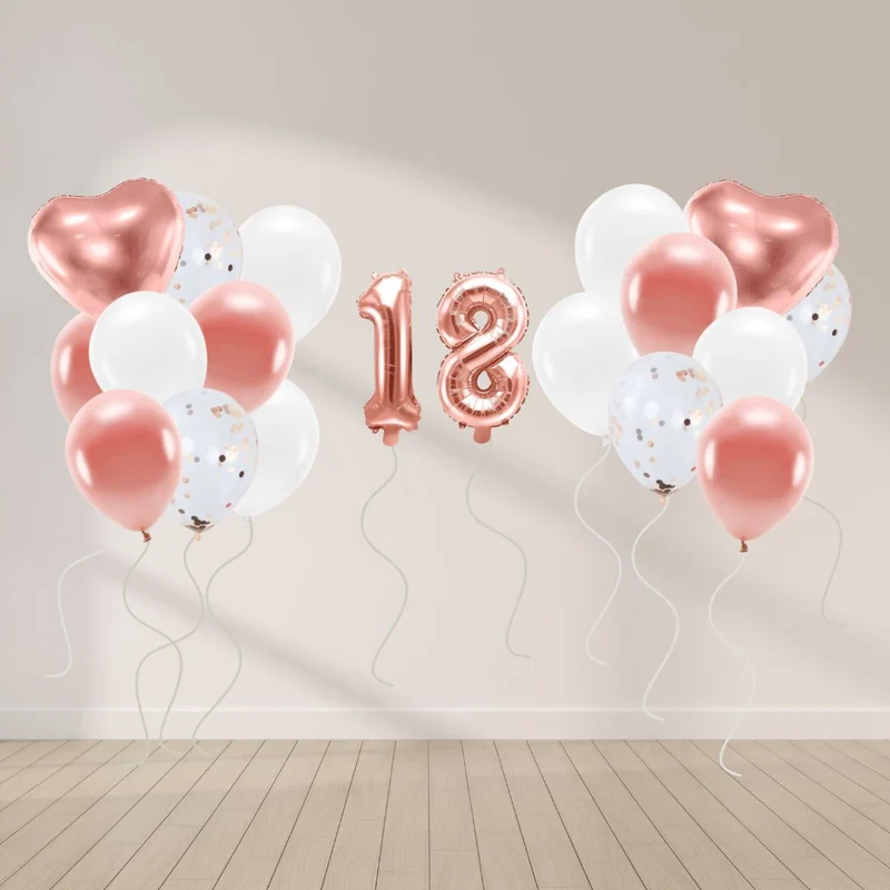 Ballon Deko Set 18. Geburtstag rosegold (29 Stück)