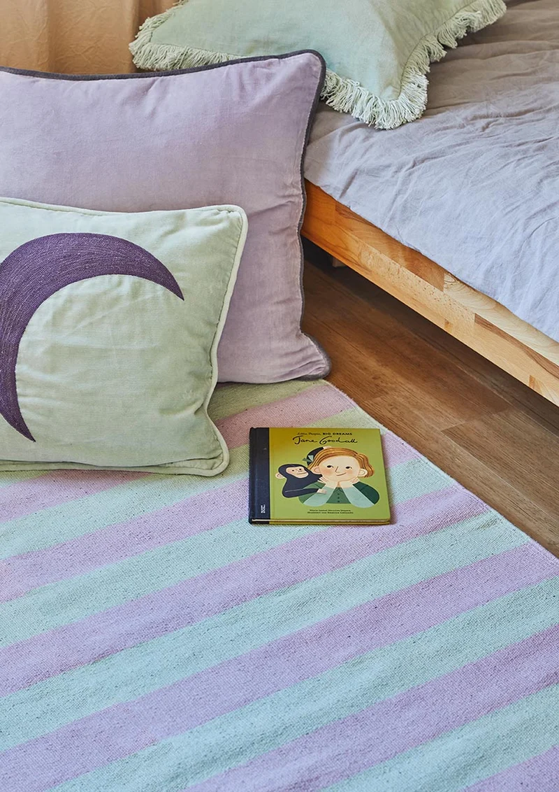 Teppich Streifen lila mint 60x90 cm Matte SIESTA §§§-Baumwolle AKTION