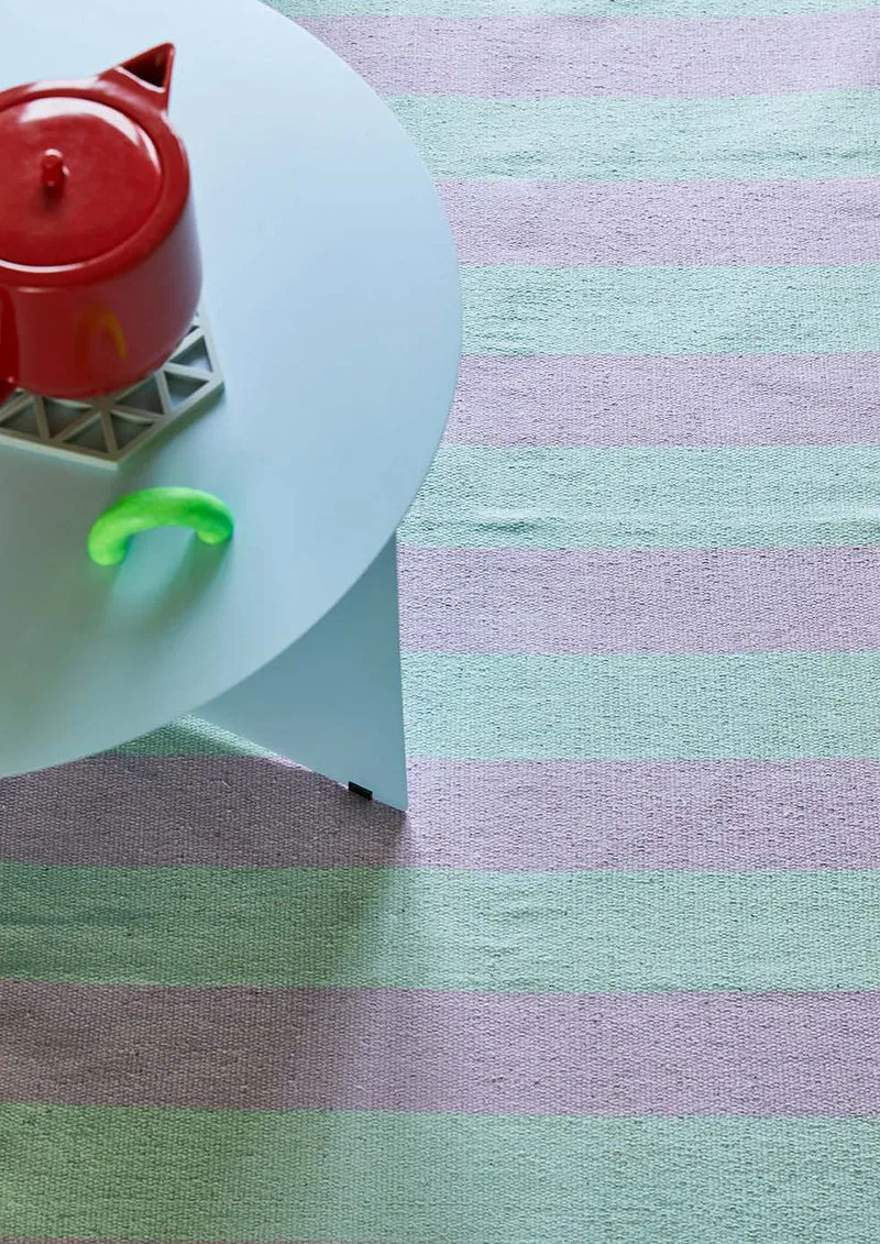 Teppich Streifen lila mint 60x90 cm Matte SIESTA §§§-Baumwolle AKTION