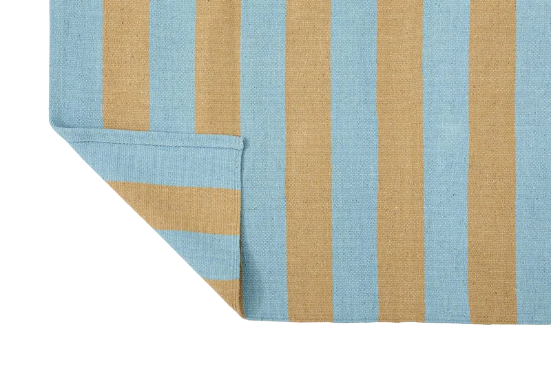 Teppich Streifen beige türkis 60x90 cm Matte SIESTA Baumwolle AKTION