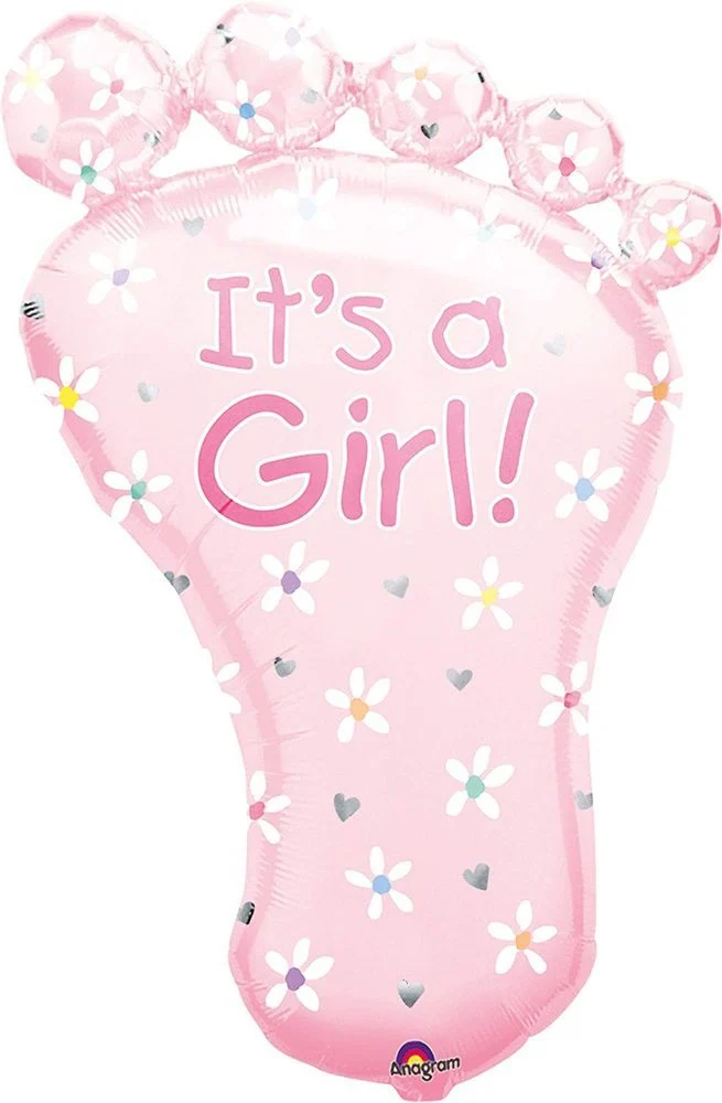 SuperShape Folienballon "Its a Girl - Fuß" | 58 x 82cm
